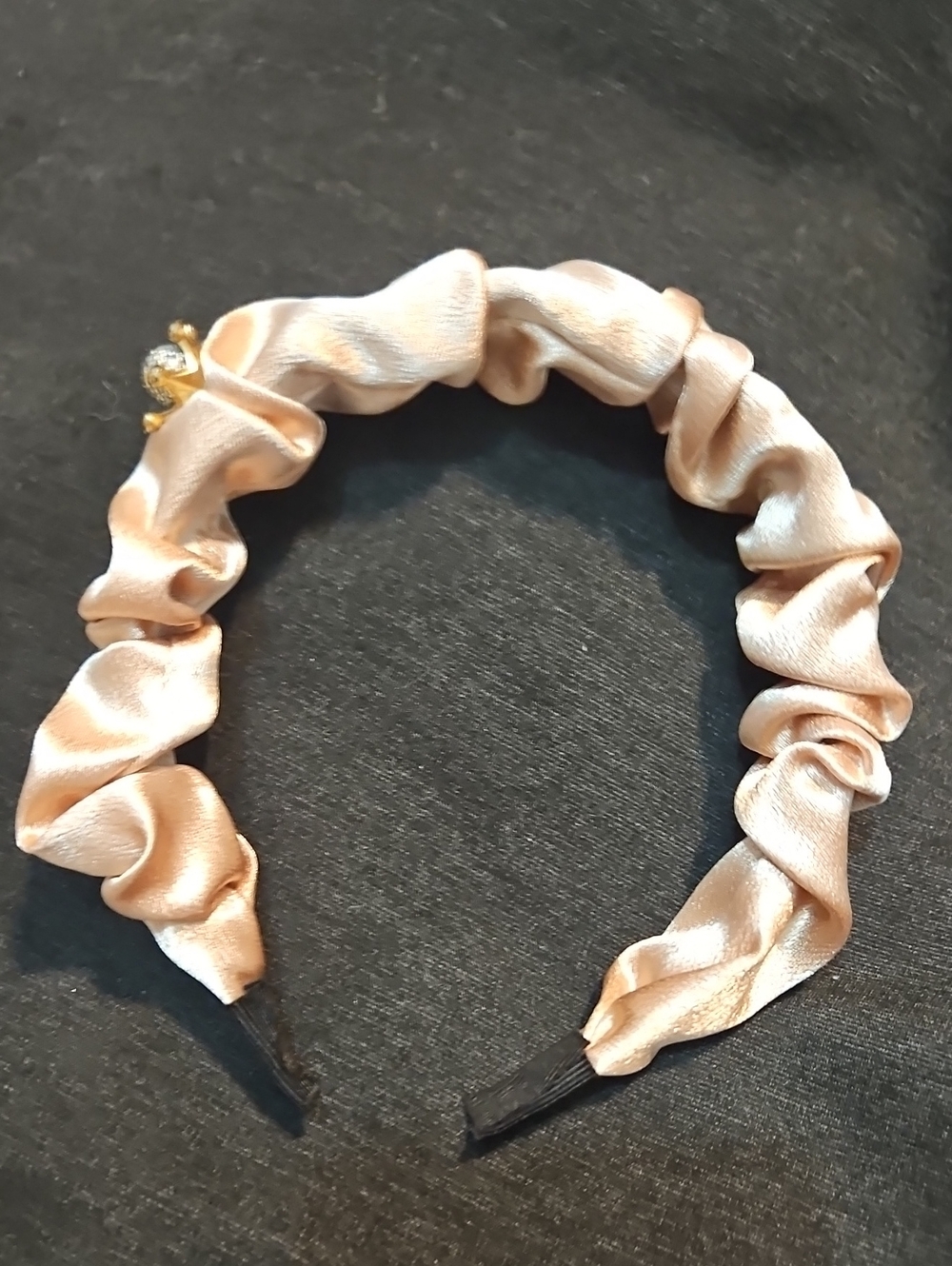 5/25 Satin Ruched Headband in Champagne - Women Accessories